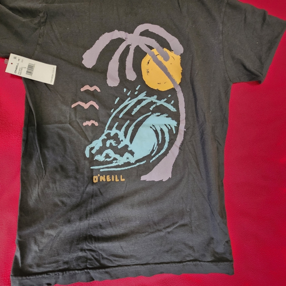 O'Neill Black Kids Shirt with Purple and Orange Graphic